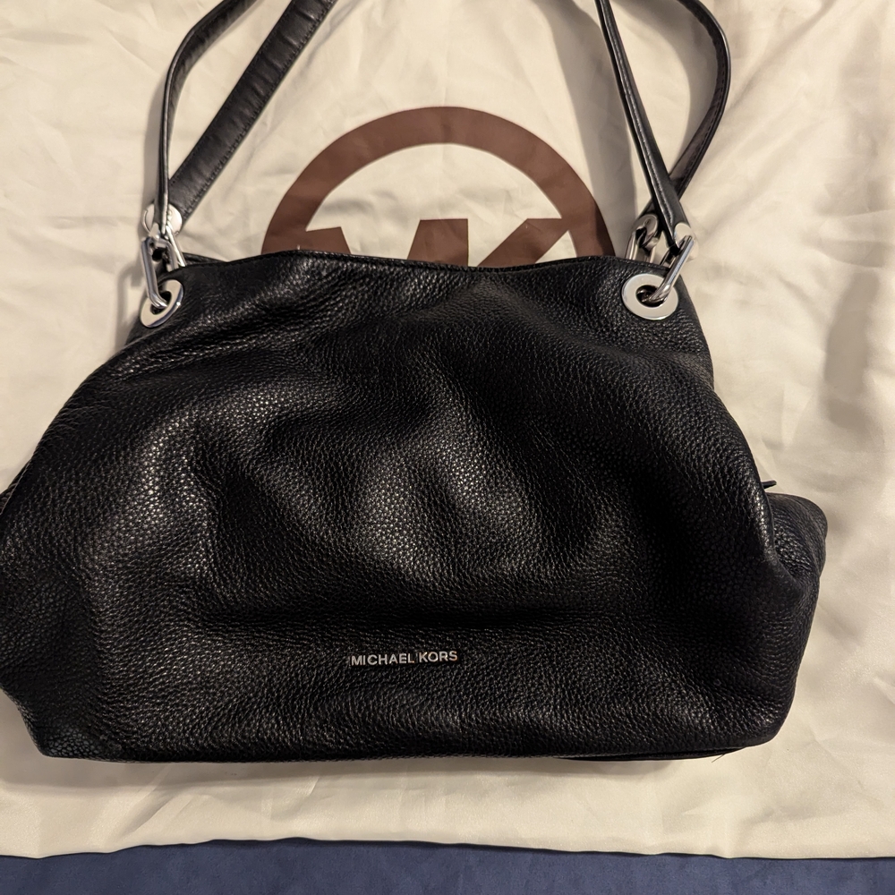 Michael Kors Black Leather Shoulder Bag